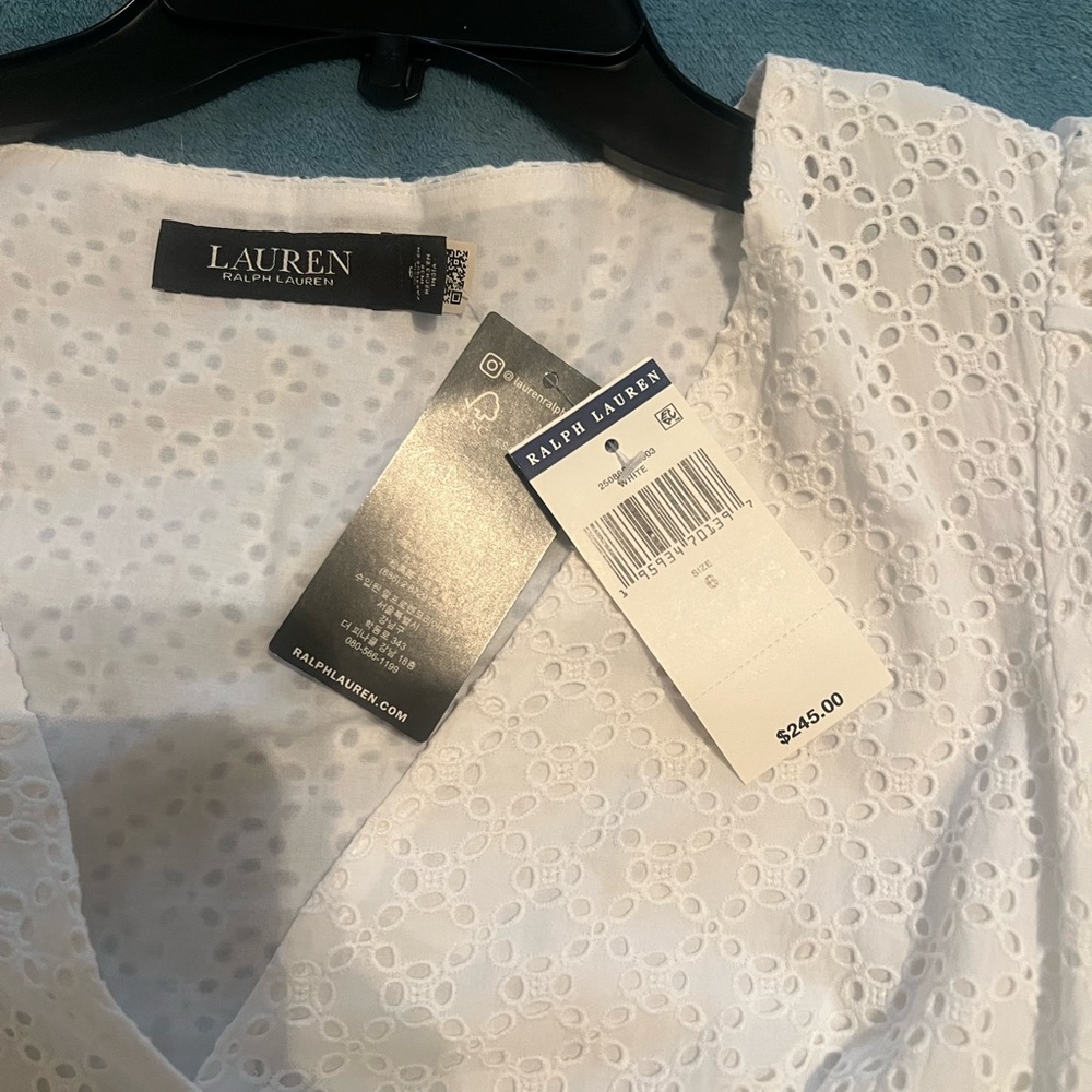 Ralph Lauren White Eyelet Midi Dress - Picture 7 of 15